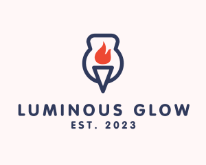 Illumination - Fire Flame Torch logo design