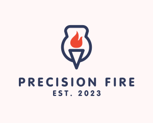 Fire Flame Torch  logo design