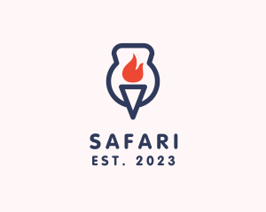 Blaze - Fire Flame Torch logo design