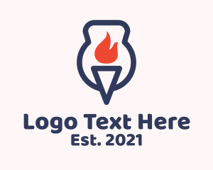 Fire Flame Torch  Logo