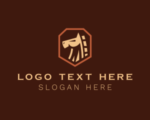 Equestrian - Horse Head Shield logo design