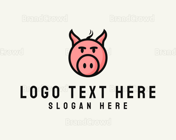 Pig Head Animal Logo