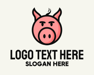 Pig - Pig Head Meatshop logo design