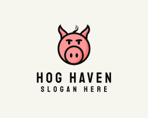 Pig Head Animal logo design