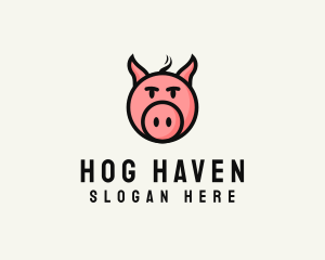 Hog - Pig Head Animal logo design