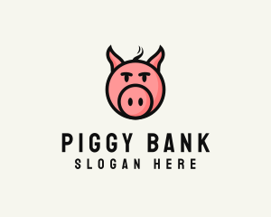 Piggy - Pig Head Animal logo design