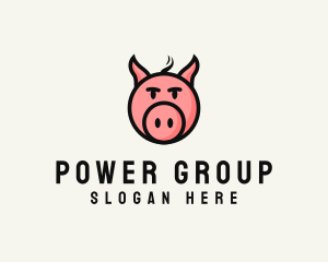 Farmer - Pig Head Animal logo design