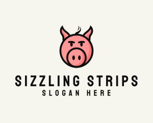 Bacon - Pig Head Animal logo design
