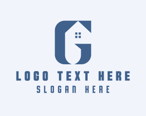 House - Window House Letter G logo design