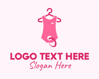 Pink Kids Baby Clothing Apparel logo design