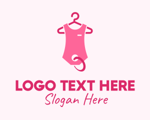 Wardrobe - Pink Kids Baby Clothing Apparel logo design