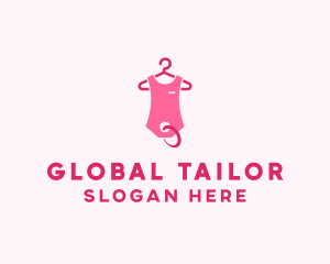 Pink Kids Baby Clothing Apparel logo design