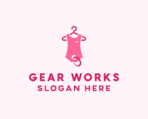 Pink Kids Baby Clothing Apparel logo design