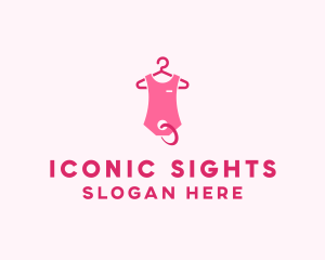 Pink Kids Baby Clothing Apparel logo design