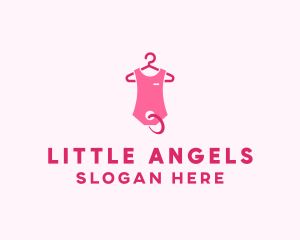 Pink Kids Baby Clothing Apparel logo design