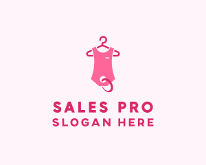 Pink Kids Baby Clothing Apparel logo design