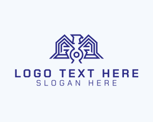 Robot - Geometric Eagle Bird logo design