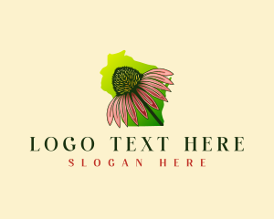 Map - Wisconsin Coneflower Garden logo design