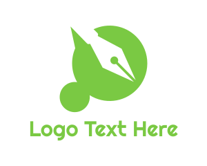 Talk - Green Dot pen logo design