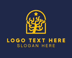 Seafood - Gold Star Arch Coral logo design