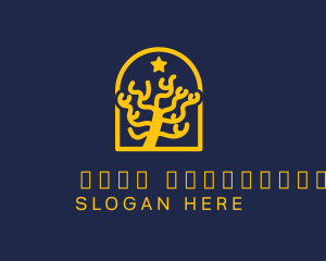 Ocean - Gold Star Arch Coral logo design