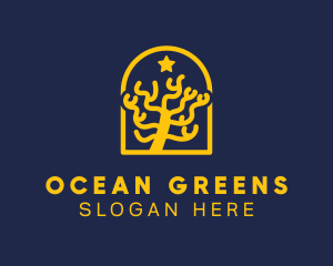 Seaweed - Gold Star Arch Coral logo design