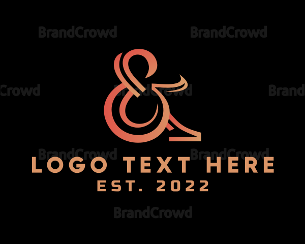 Gradient Ampersand Lettering Logo