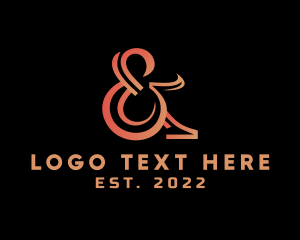 Ecommerce - Gradient Ampersand Lettering logo design