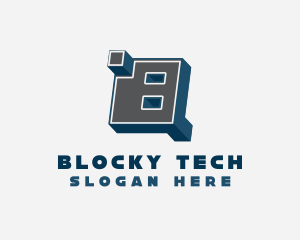 Blocky - 3D Graffiti Letter B logo design