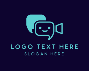 Text - Video Chat Bot logo design