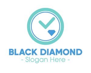 Diamond Clock Time logo design