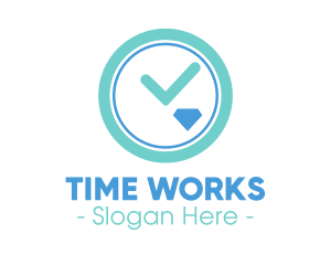 Time - Diamond Clock Time logo design