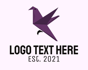 Pigeon - Purple Dove Origami logo design