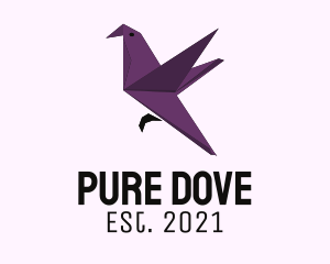 Purple Dove Origami logo design