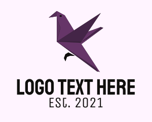 Wild Bird - Purple Dove Origami logo design