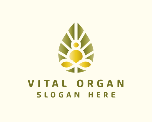 Yoga Organic Leaf logo design