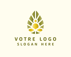 Organic - Yoga Organic Leaf logo design
