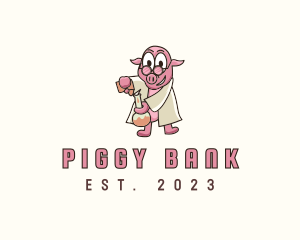 Smart Pig Chemist logo design