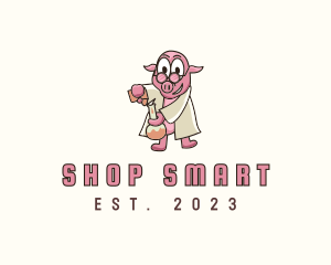 Smart Pig Chemist logo design