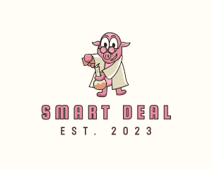 Smart Pig Chemist logo design