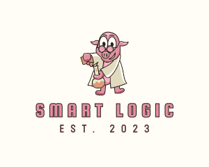 Smart Pig Chemist logo design