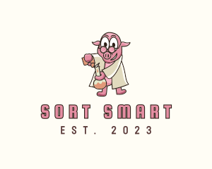 Smart Pig Chemist logo design