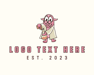 Hog - Smart Pig Chemist logo design