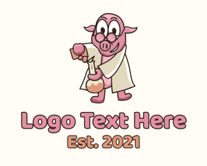 Chemist - Pig Chemist Mascot logo design