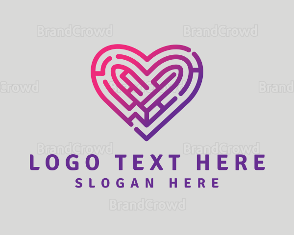 Gradient Heart Maze Logo