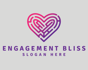 Engagement - Gradient Heart Maze logo design