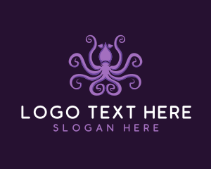 Sea Creature - Kraken Octopus Creature logo design