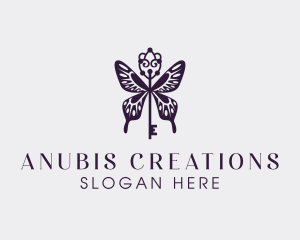 Elegant Butterfly Key Wing logo design