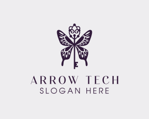 Elegant Butterfly Key Wing logo design