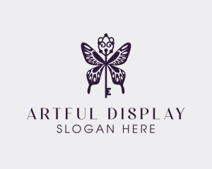 Elegant Butterfly Key Wing logo design